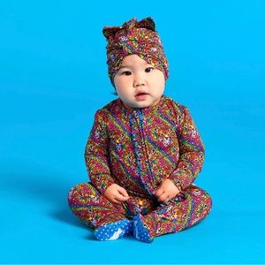 Posh peanut X Lisa Frank-Hunter Ruffled Zippered Footie